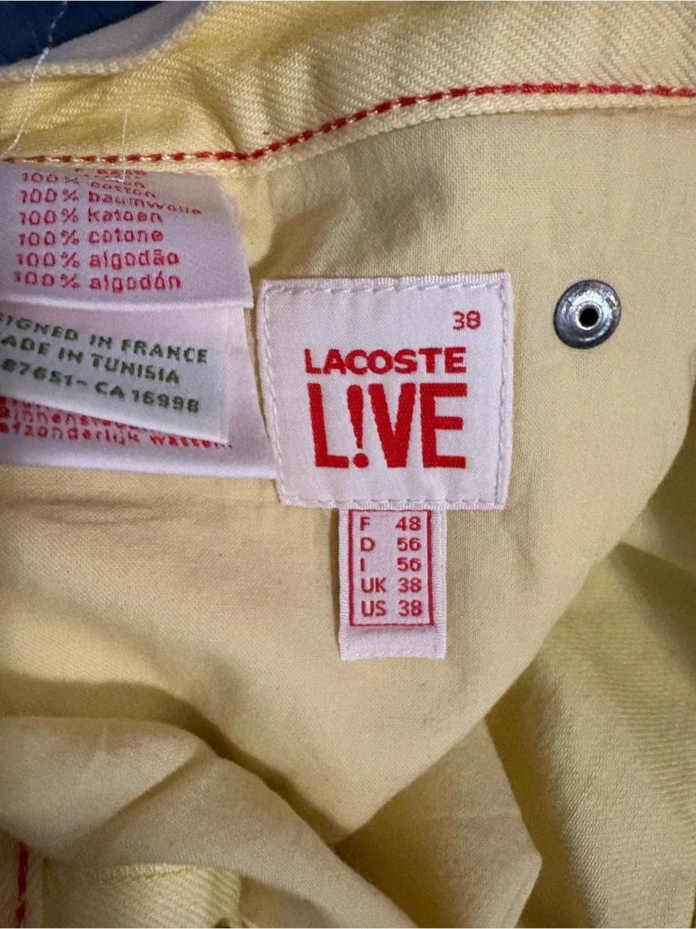 Lacoste Yellow Men’s Jeans